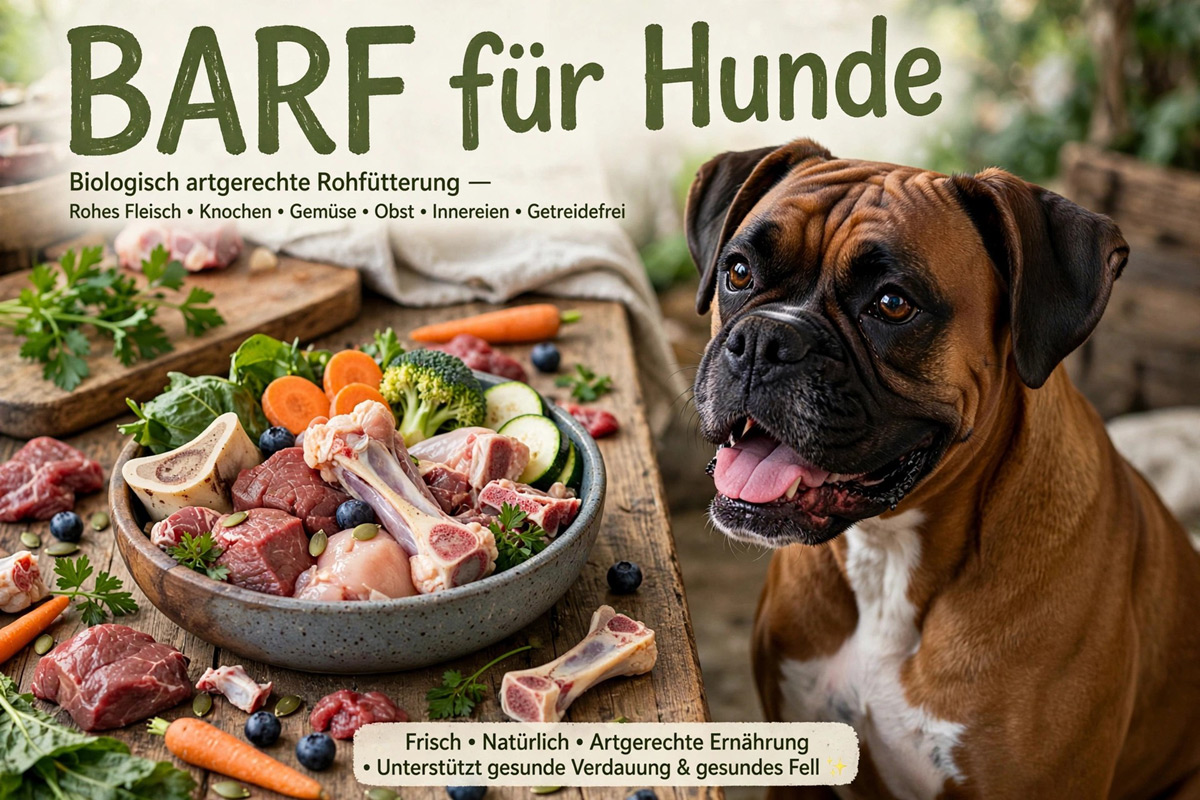 BARF Rechner für Hunde – Frisches Fleisch, Innereien und Gemüse für die Rohfütterung